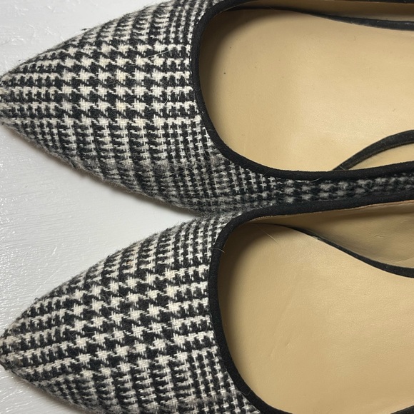 Ann Taylor EUC 8 & 1/2 - Black & White Tweed Print Leather Pumps - Picture 3 of 13